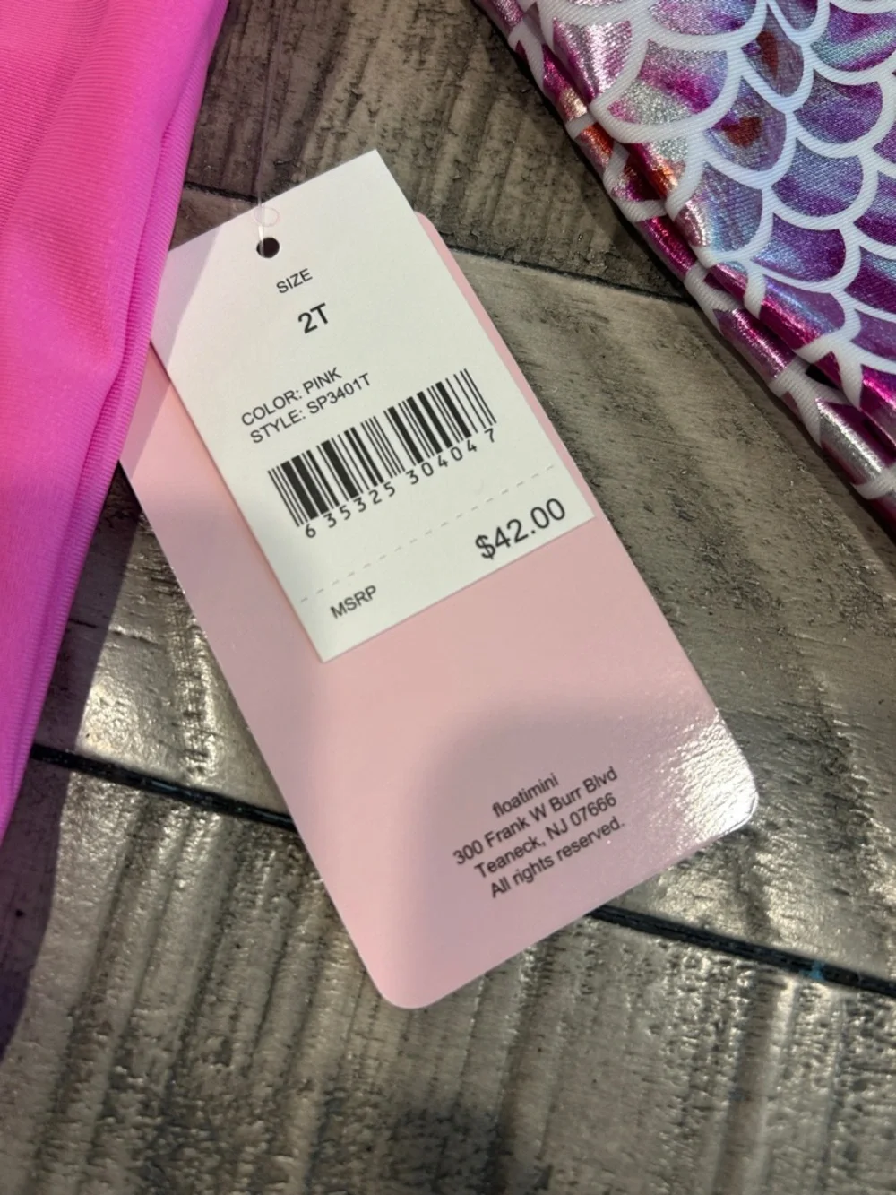 Floatimini Pink Mermaid-Scale Rashguard Set - Picture 2 of 2